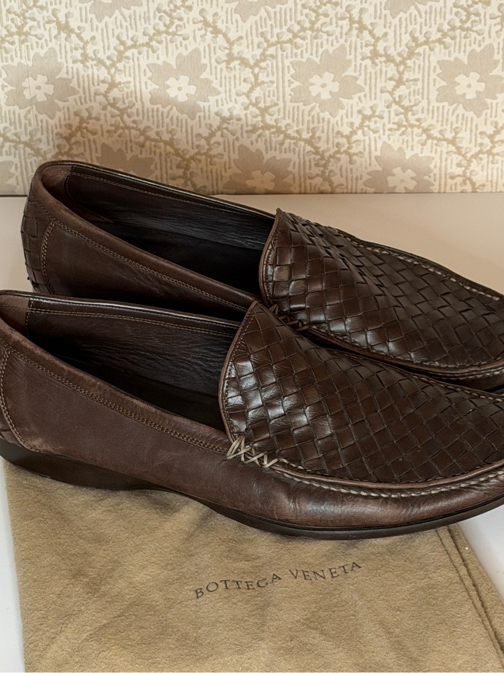 Bottega Veneta Brown Intrecciato Leather Slip-On Loafers
